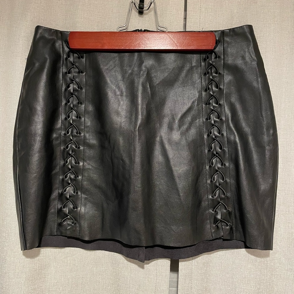 Black Leather mini skirt